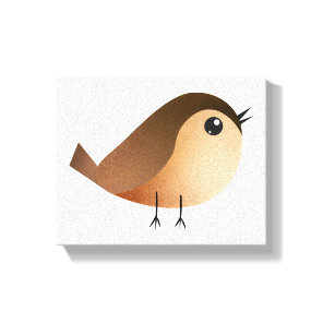 Cute Sparrow Bird Cartoon Canvas Print