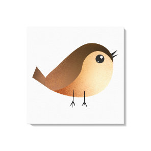 Cute Sparrow Bird Cartoon Canvas Print