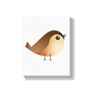 Cute Sparrow Bird Cartoon Canvas Print