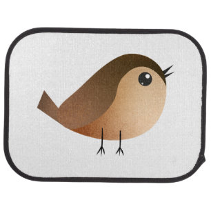 Cute Sparrow Bird Cartoon Car Floor Mat