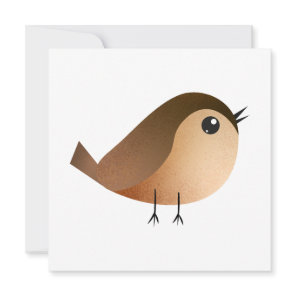 Cute Sparrow Bird Cartoon Card