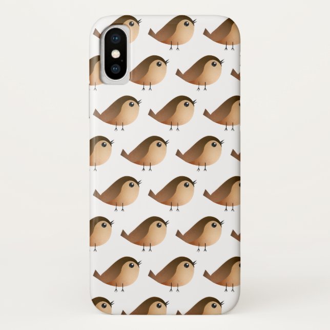 Cute Sparrow Bird Cartoon Case-Mate iPhone Case (Back)