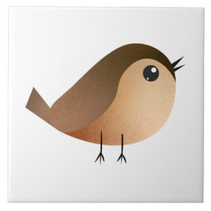Cute Sparrow Bird Cartoon Ceramic Tile