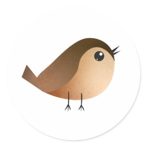 Cute Sparrow Bird Cartoon Classic Round Sticker