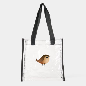 Cute Sparrow Bird Cartoon Clear Tote Bag