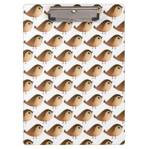 Cute Sparrow Bird Cartoon Clipboard
