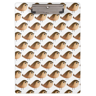 Cute Sparrow Bird Cartoon Clipboard