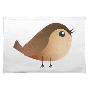 Cute Sparrow Bird Cartoon Cloth Placemat
