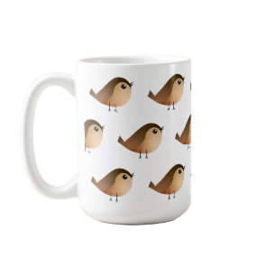 Cute Sparrow Bird Cartoon Coffee Mug