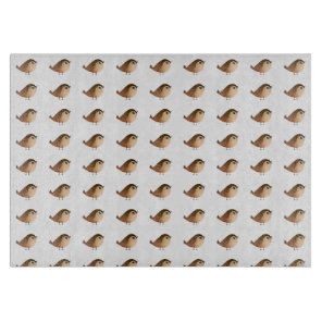 Cute Sparrow Bird Cartoon Cutting Board
