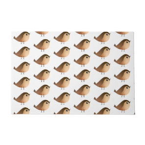 Cute Sparrow Bird Cartoon Doormat
