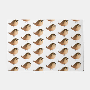 Cute Sparrow Bird Cartoon Doormat