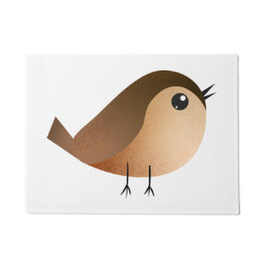 Cute Sparrow Bird Cartoon Doormat