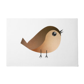 Cute Sparrow Bird Cartoon Doormat