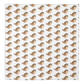Cute Sparrow Bird Cartoon Duvet Cover