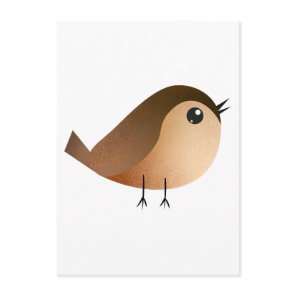 Cute Sparrow Bird Cartoon Enclosure Card