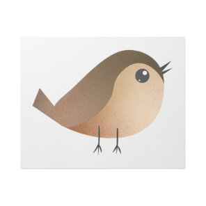 Cute Sparrow Bird Cartoon Gallery Wrap