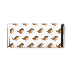 Cute Sparrow Bird Cartoon Hershey Bar Favors