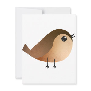Cute Sparrow Bird Cartoon Holiday Card