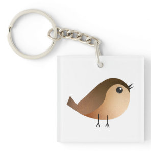 Cute Sparrow Bird Cartoon Keychain