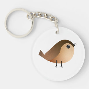 Cute Sparrow Bird Cartoon Keychain