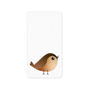 Cute Sparrow Bird Cartoon Label