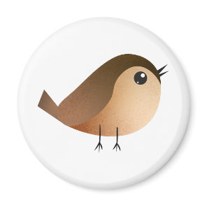 Cute Sparrow Bird Cartoon Magnet