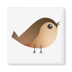 Cute Sparrow Bird Cartoon Magnet