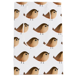 Cute Sparrow Bird Cartoon Medium Gift Bag