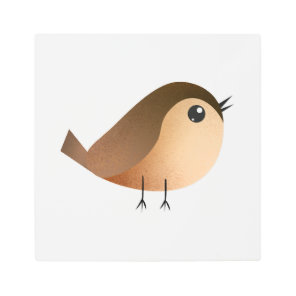 Cute Sparrow Bird Cartoon Metal Print