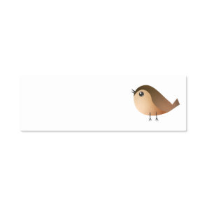 Cute Sparrow Bird Cartoon Name Tag