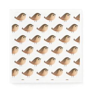Cute Sparrow Bird Cartoon Napkins
