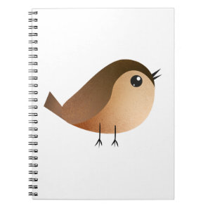 Cute Sparrow Bird Cartoon Notebook