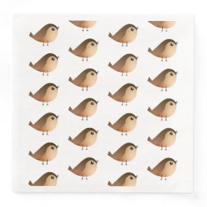 Cute Sparrow Bird Cartoon Paper Dinner Napkins