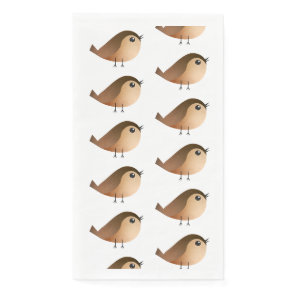 Cute Sparrow Bird Cartoon Paper Guest Towels