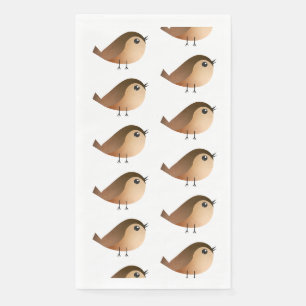 Cute Sparrow Bird Cartoon Paper Guest Towels