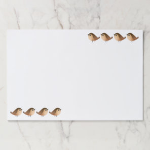 Cute Sparrow Bird Cartoon Paper Pad