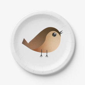 Cute Sparrow Bird Cartoon Paper Plates