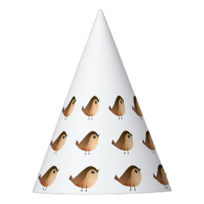 Cute Sparrow Bird Cartoon Party Hat