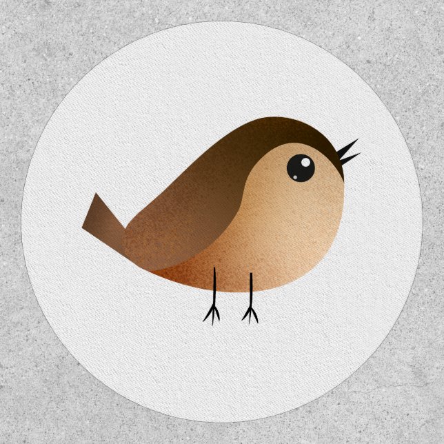 Cute Sparrow Bird Cartoon Patch (Front)