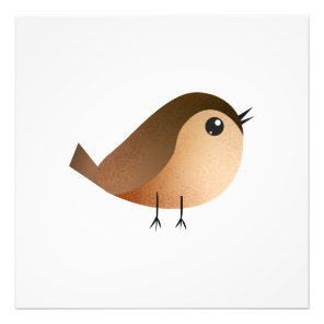 Cute Sparrow Bird Cartoon Photo Print