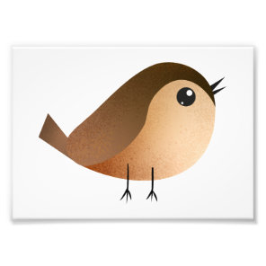 Cute Sparrow Bird Cartoon Photo Print