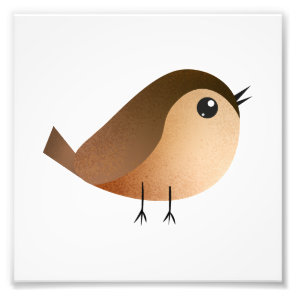 Cute Sparrow Bird Cartoon Photo Print