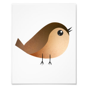 Cute Sparrow Bird Cartoon Photo Print