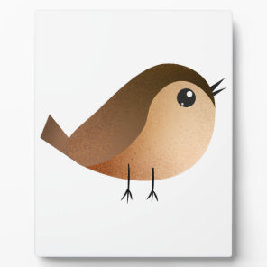 Cute Sparrow Bird Cartoon Plaque
