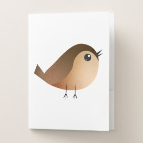 Cute Sparrow Bird Cartoon Pocket Folder