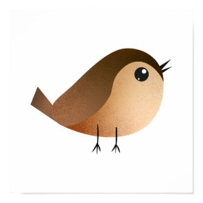 Cute Sparrow Bird Cartoon Poster