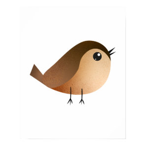 Cute Sparrow Bird Cartoon Poster