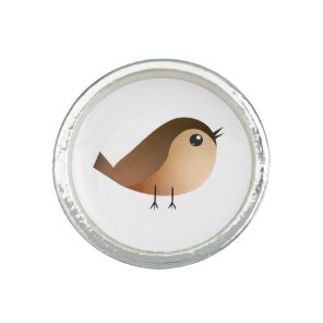 Cute Sparrow Bird Cartoon Ring