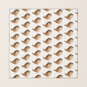 Cute Sparrow Bird Cartoon Scarf